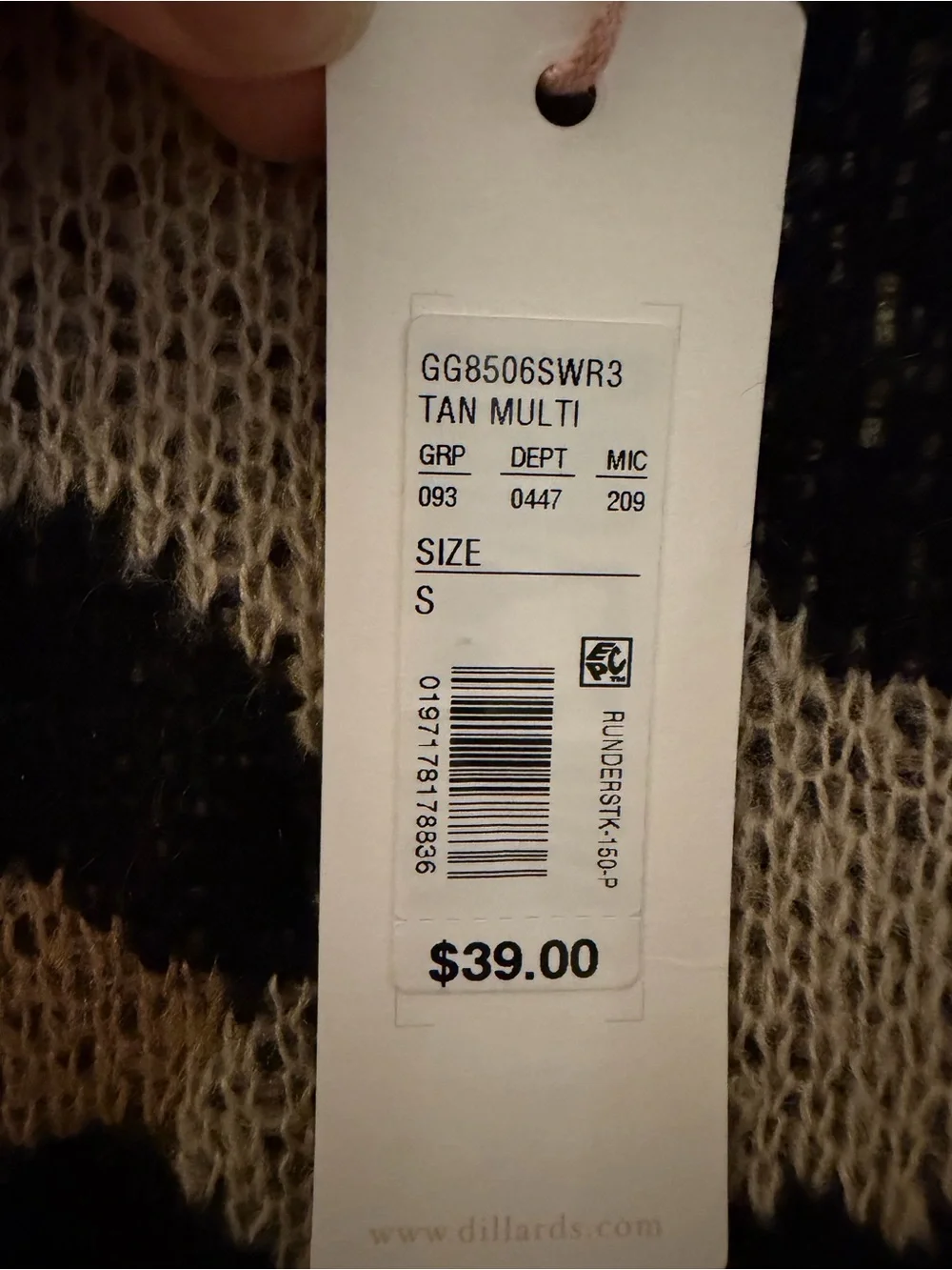 GB girls Leopard-Print Crewneck Sweater in Beige and Black